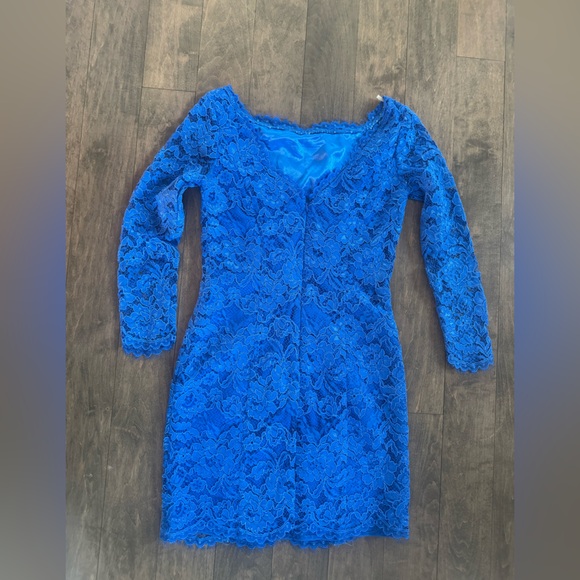 Madison Marcus Blue Lace Dress Sz S - Picture 6 of 8